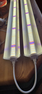 Nyhet: 2 stk Vekstlys med reflektor, Timer og beskyttede led dioder, 98cm. 75watt.
